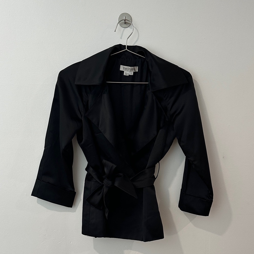 Kay Unger Black Silk Women's Skirt Suit Set